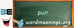 WordMeaning blackboard for purr